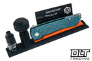 MachineWise Mojave - Teal Fine Step Titanium - Gold Topo Pattern - Stonewash S90V Blade #1531