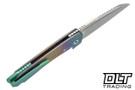 MachineWise Mojave - Raw Distress Gold to Teal Turtle Titanium - Stonewash S60V Blade #1538
