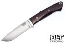 Blade Raid Custom Classic Drop Point Hunter CPM-154 Maroon Linen Micarta - Thick Snakeskin Burgundy Liners - Mosaic Pins