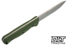 Hellbender Mudpup 5 Gen 2 - Lime & Black G-10 - Tumbled MagnaCut Blade - Leather Sheath