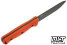 Hellbender Mudpup 5 Gen 2 - Orange G-10 - OD Cerakote MagnaCut Blade - Leather Sheath