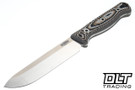 Hellbender Mudpup 6 - Tri-Color G-10 - Satin MagnaCut Blade - Leather Sheath
