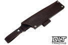 Hellbender Mudpup 6 - Burlap Micarta - Orange Cerakote MagnaCut Blade - Leather Sheath
