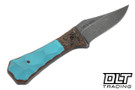 Auxiliary Manufacturing Pocket Bowie Custom - Light Blue G-10 - GripX - Natural Liners - Darkwash AEB-L Blade