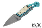 Auxiliary Manufacturing Pocket Lint - White G-10 - Light Blue & Black Liners - Darkwash AEB-L Blade