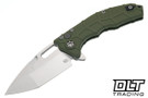 Heretic Martyr - Green Polymer Chassis - Stonewash Tanto MagnaCut Blade - H057-2A-GRN