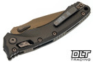 Microtech Amphibian Ram-Lok S/E - Fluted Dark Burnt Bronze Handle - Bronze Blade - 137RL-1FLDB-X19Z23