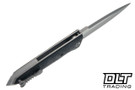 Elishewitz Custom Knives Tank Dirk Flipper - Marble Carbon Fiber with Iridium - Two Tone S45VN Blade