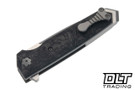 Elishewitz Custom Knives Tank Dirk Flipper - Marble Carbon Fiber with Iridium - Two Tone S45VN Blade