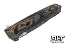 Elishewitz Custom Knives Tank Dirk Flipper - Burl G-10 - Damascus Spacer - Two Tone S45VN Blade