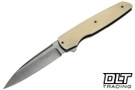 Jason Clark Knives Model 86 - Bone Micarta - Blued Nitro-V Blade
