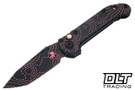 Microtech LUDT Gen III - Black & Pink Topo Camo Handle - Black & Pink Blade - Signature Series - 1136S-1TPBKPKCS