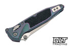 Microtech Socom Ram-Lok Clip Point - Nebula Green Titanium - Textured Inlay Handle - Stonewash Blade - Marfione Select - 160RL-10MS10