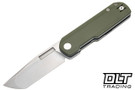 Vero Engineering Avid 3 - OD Green G-10 - Stonewash Tanto S45VN Blade