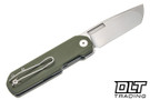 Vero Engineering Avid 3 - OD Green G-10 - Stonewash Tanto S45VN Blade