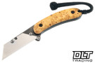 Banzelcroft MEK - Yellow Cedar Burl - Black Linen Micarta Liners