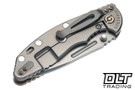 Hinderer 3.5" XM-18 Non Flipper Fullered Spear 20CV - Bead Blasted Titanium & Blade - Coyote G-10
