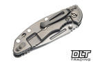 Hinderer 3.5" XM-18 Non Flipper Fullered Spear 20CV - Bead Blasted Titanium & Blade - Bead Blasted Warthog Machined Titanium