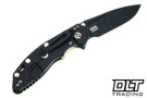 Hinderer 3.5" XM-18 Non Flipper Fullered Spear 20CV - Battle Black DLC Titanium & Blade - Translucent Green G-10 - Back