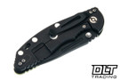 Hinderer 3.5" XM-18 Non Flipper Fullered Spear 20CV - Battle Black DLC Titanium & Blade - Translucent Green G-10