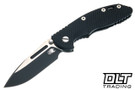 Hinderer 3.5" XM-18 Non Flipper Fullered Spear 20CV - Battle Black DLC Titanium - Satin & Battle Black DLC Blade - Black G-10