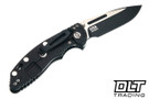 Hinderer 3.5" XM-18 Non Flipper Fullered Spear 20CV - Battle Black DLC Titanium - Satin & Battle Black DLC Blade - Black G-10 - Back