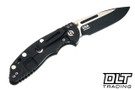 Hinderer 3.5" XM-18 Non Flipper Fullered Spear 20CV - Battle Black DLC Titanium - Satin & Battle Black DLC Blade - OD Green G-10 - Back