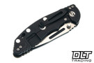Hinderer 3.5" XM-18 Non Flipper Fullered Spear 20CV - Battle Black DLC Titanium - Satin & Battle Black DLC Blade - OD Green G-10