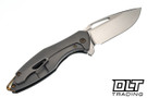 Koenig Arius - Smooth Carbon Fiber Handle - Brightwashed M390 Blade - Polished Flats - Bronze Anodized Hardware