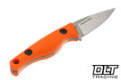 Creely Blades Minnow - Orange PETG Handle - MagnaMax Blade - Black Kydex Sheath