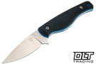 Creely Blades PG Mako - Black PETG Handle with Blue Liners - MagnaMax Blade - Black Kydex Sheath