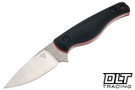 Creely Blades PG Mako - Black PETG Handle with Red Liners - MagnaMax Blade - Black Kydex Sheath
