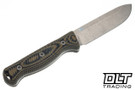 Hellbender Mudpup 5 Gen 2 - Black OD & FDE G-10 - Tumbled MagnaCut Blade - Leather Sheath
