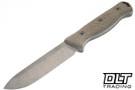Hellbender Mudpup 5 Gen 2 - OD Micarta - Tumbled MagnaCut Blade - Leather Sheath