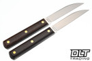 Great Eastern - K Series Slicing Knife Two Piece Set - Brown Burlap Micarta