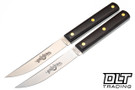 Great Eastern - K Series Steak Knife Two Piece Set - Brown Burlap Micarta
