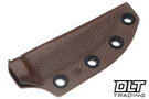 Jakeb Creates Modest Mary P - Double Black Canvas Micarta - Zir Blasted & Tumbled MagnaCut Blade - Leather Textured Kydex
