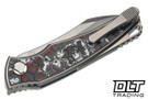 Hawk Talon Auto - Tumbled Titanium - Honeycomb Pattern Snowfire FatCarbon Overlay - Brightwash M390 Blade