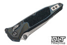 Microtech Socom Ram-Lok - Galatic Gold Titanium with Textured Inlay - Stonewash Blade - Blue Accents - Marfione Select - 160RL-10MS8