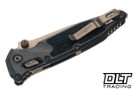Microtech Socom Ram-Lok - Antique Denim Anodized Titanium with Textured Inlay - Bronzed Stonewash Blade - Bronze Accents - Marfione Select - 160RL-13MS3