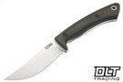 7Forge Hawkeye EDC MagnaCut - Green Linen Micarta - Black Liners & Pins