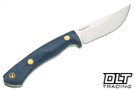 7Forge Hawkeye EDC MagnaCut - Blue Denim Micarta - Yellow Liners - Brass Pins