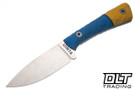 Uinta Hunter V2 - Blue, Black, & Yellow Segmented G-10 - Stonewash AEB-L Blade