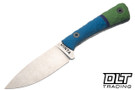 Uinta Hunter V2 - Blue, Purple & Green Segmented G-10 - Stonewash AEB-L Blade