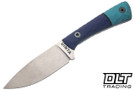 Uinta Hunter V2 - Purple, Black & Tiffany Segmented G-10 - Stonewash AEB-L Blade