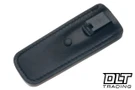 Corey Dunlap Drop Point EDC - Blasted & Tumbled AEB-L - Emerald Paper Micarta - Black Leather Sheath