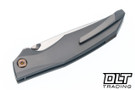 Koenig Xenon - Blasted Titanium - Burnished M390 Blade - Polished Flats - Bronze Hardware
