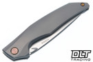 Koenig Xenon - Blasted Titanium - Burnished M390 Blade - Polished Flats - Bronze Hardware