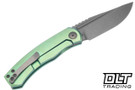 BergBlades Mini Alpha - Green Ano Stonewashed Titanium - Dark Stonewashed S90V Blade