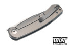 BergBlades Mini Alpha - Light Bead Blasted Titanium - Belt Satin S90V Blade